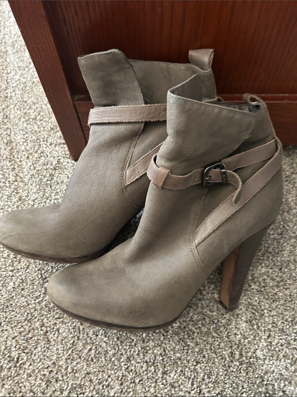 Aldo Gray Wrapped-Strap Ankle Boots